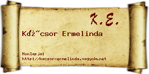 Kácsor Ermelinda névjegykártya